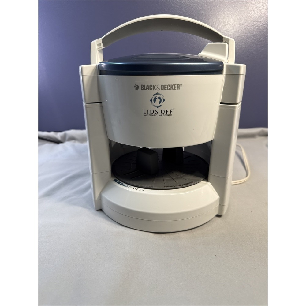 Automatic Electric Jar Opener Black & Decker Lids Off JW200 White Tested Working